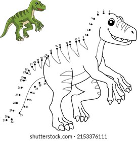 Dot to Dot Velociraptor Dinosaur Isolated 