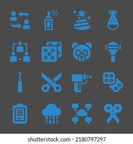 dot web icons. Network and Spray paint, Party hat and Rattle symbol, vector signs
