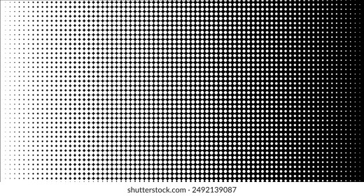 Dot white black pattern gradient texture background. Abstract pop art halftone and retro style.