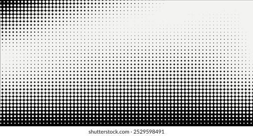 Fundo de textura de gradiente de padrão preto branco e ponto. Meio-tom e estilo retrô da arte pop abstrata