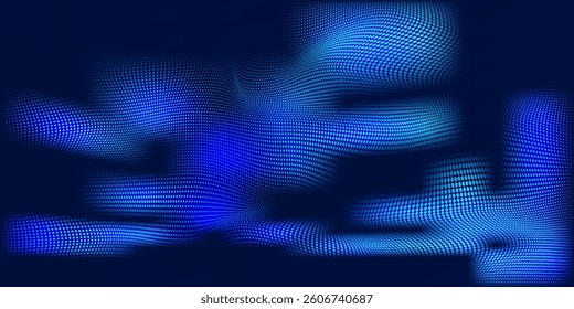 Dot white blue wave light screen gradient texture background. Abstract technology big data digital background. 3d rendering.vector eps10