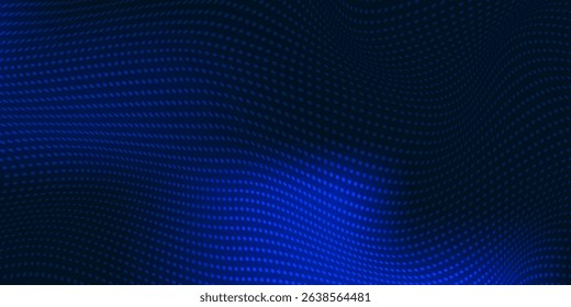 Dot white blue wave light screen gradient texture background. Abstract  technology big data digital background. 3d rendering.
