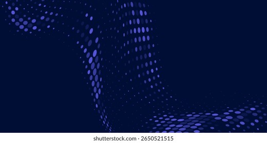Dot white blue wave light screen gradient texture background. Abstract technology big data digital background. vector 