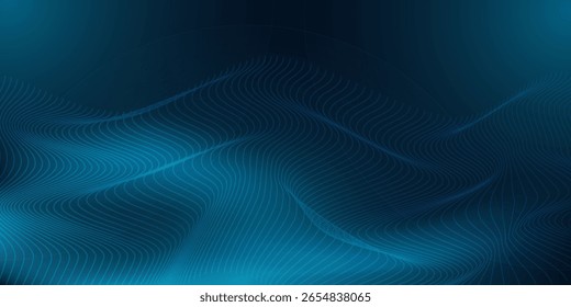 Dot white blue wave light screen gradient texture background. Abstract technology big data digital background. 3d rendering.