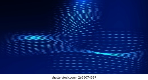 Fondo de textura de gradiente de pantalla de luz de onda azul blanco. Fondo digital de big data de tecnología Abstractas. Renderización 3D.