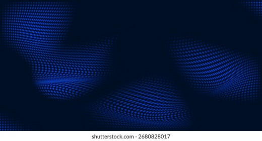 Dot white blue wave light screen gradient texture background. Abstract  technology big data digital background. 3d rendering.