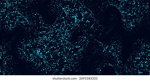 Dot white blue wave light screen gradient texture background. Abstract  technology big data digital background. 3d rendering.