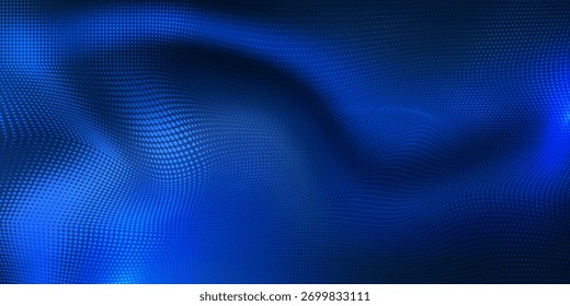 Fondo de textura de gradiente de pantalla de luz de onda azul blanco. Fondo digital de big data de tecnología Abstractas. Renderización 3D.