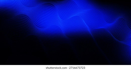 Fondo de textura de gradiente de pantalla de luz de onda azul blanco. Fondo digital de big data de tecnología Abstractas. Renderización 3D.