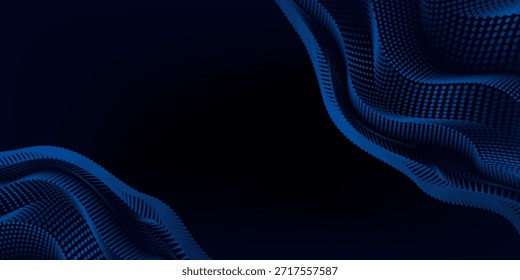 Fondo de textura de gradiente de pantalla de luz de onda azul blanco. Fondo digital de big data de tecnología Abstractas