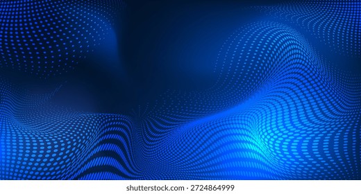 Fondo de textura de gradiente de pantalla de luz de onda azul blanco. Fondo digital de big data de tecnología Abstractas.