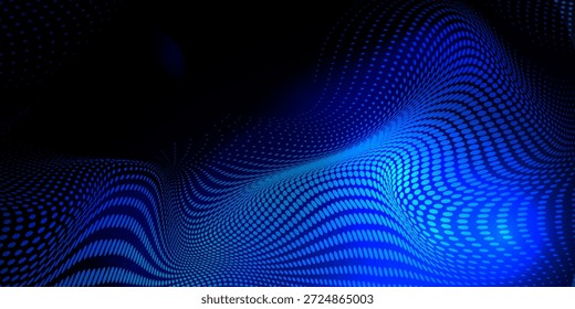 Fondo de textura de gradiente de pantalla de luz de onda azul blanco. Fondo digital de big data de tecnología Abstractas.