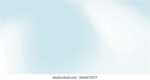Dot white blue wave pattern screen gradient bright texture background. 
