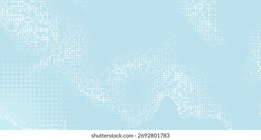 Dot white blue wave pattern screen gradient bright texture background. Abstract technology big data digital background. 3d rendering.