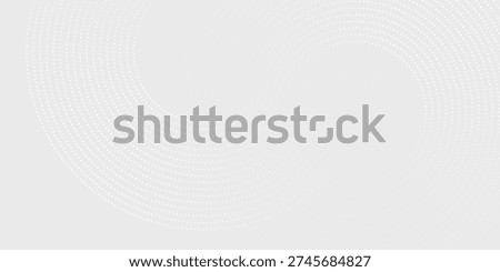 Dot white glowing geometric lines on gray background. Modern shiny blue circle lines pattern. Futuristic technology concept abstract
