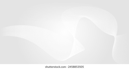 Dot white gray wave light technology texture background. Abstract big data digital concept