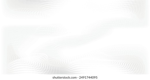 Dot white gray wave light technology texture background. Abstract big data digital concept.
