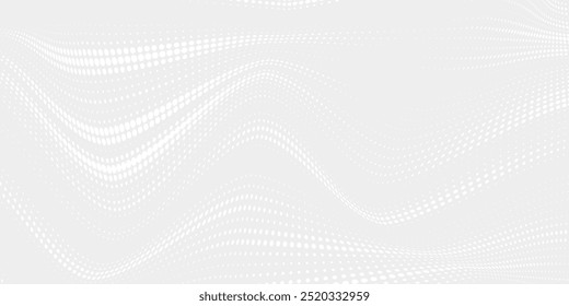 Dot white gray wave light technology texture background. Abstract big data digital concept. 3d rendering.