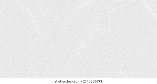 Dot white gray wave light technology texture background. Abstract big data digital concept.