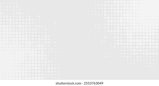 Dot white gray wave light technology texture background. Abstract big data digital concept. 