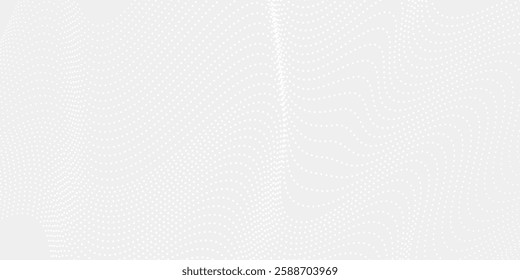 Dot white gray wave light technology texture background. Abstract big data digital concept. 3d rendering.