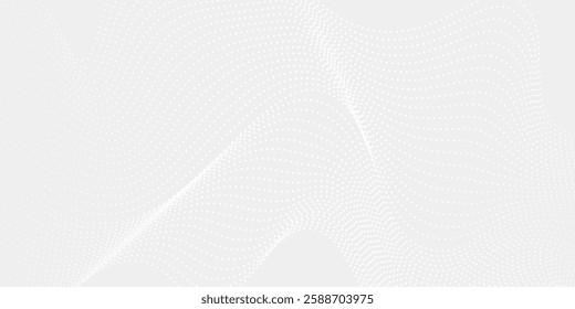 Dot white gray wave light technology texture background. Abstract big data digital concept. 3d rendering.