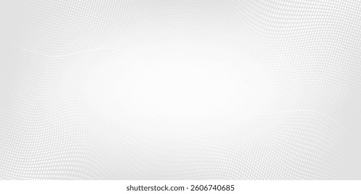 Dot white gray wave light technology texture background. Abstract big data digital concept. 3d rendering.