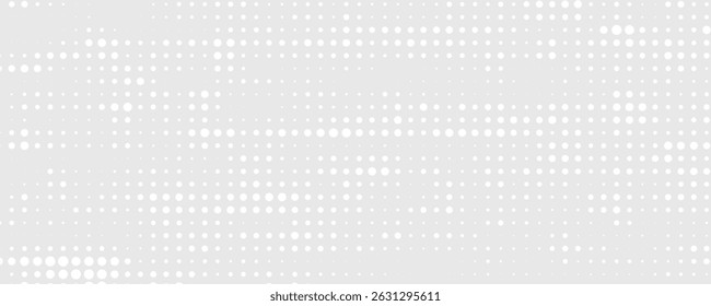 Punkt weiße graue Welle Licht Technologie Textur Hintergrund. Abstraktes digitales Big Data Konzept.