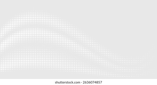 Dot white gray wave light technology texture background. Abstract big data digital concept.	