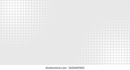 Dot white gray wave light technology texture background. halftone modern