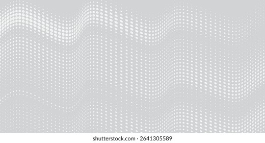 Dot white gray wave light technology texture background. 	
