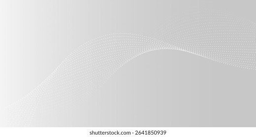Dot white gray wave light technology texture background. Abstract big data digital concept.vector