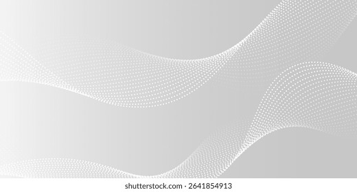 Dot white gray wave light technology texture background. Abstract big data digital concept.vector