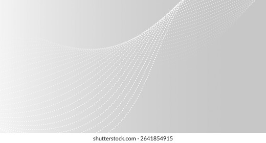 Dot white gray wave light technology texture background. Abstract big data digital concept.vector