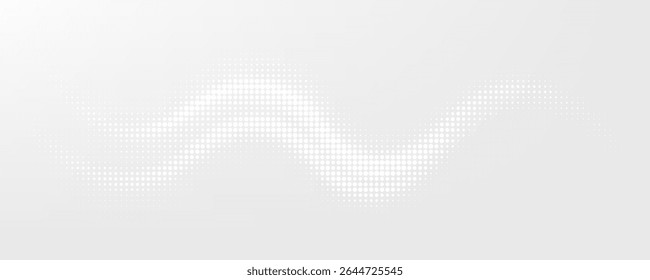 Dot white gray wave light technology texture background. Abstract big data digital concept.	