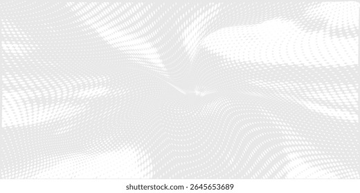 Dot white gray wave light technology texture background. Abstract big data digital