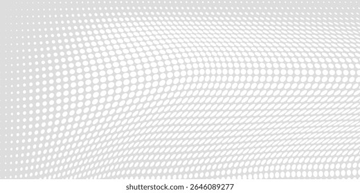 Dot white gray wave light technology texture background. halftone modern halftone