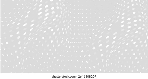 Fundo de textura da tecnologia da luz da onda cinza branca do ponto. Resumo conceito digital de big data moderno pontilhado