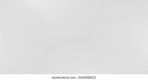 Fundo de textura da tecnologia da luz da onda cinza branca do ponto. Resumo conceito digital de big data moderno pontilhado