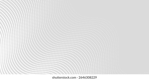 Fundo de textura da tecnologia da luz da onda cinza branca do ponto. Resumo conceito digital de big data moderno pontilhado