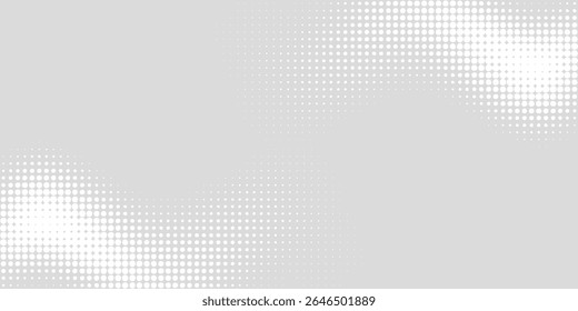 Fundo de textura da tecnologia da luz da onda cinza branca do ponto. Resumo conceito digital de big data moderno pontilhado