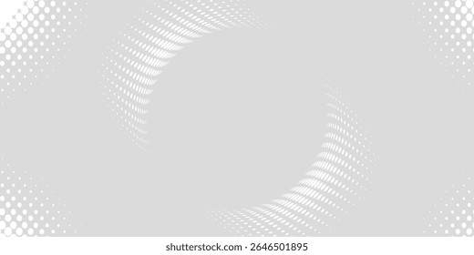 Fundo de textura da tecnologia da luz da onda cinza branca do ponto. Resumo conceito digital de big data moderno pontilhado. Ilustração vetorial