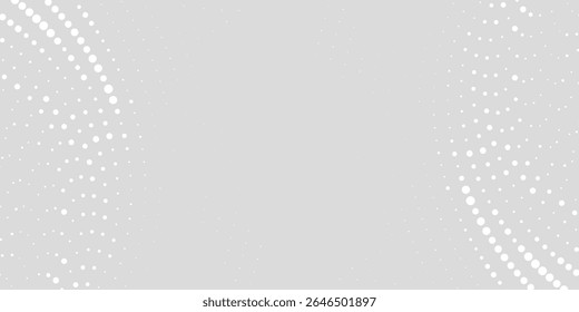 Fundo de textura da tecnologia da luz da onda cinza branca do ponto. Resumo conceito digital de big data moderno pontilhado. Ilustração vetorial