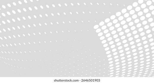 Fundo de textura da tecnologia da luz da onda cinza branca do ponto. Resumo conceito digital de big data moderno pontilhado. Ilustração vetorial