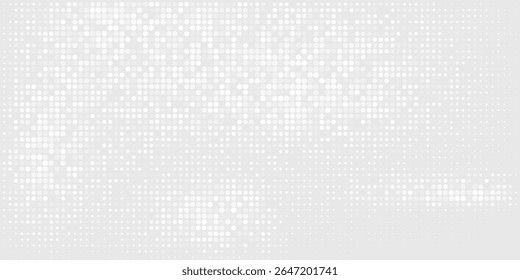 Fundo de textura da tecnologia da luz da onda cinza branca do ponto. Resumo conceito digital big data moderno cinza