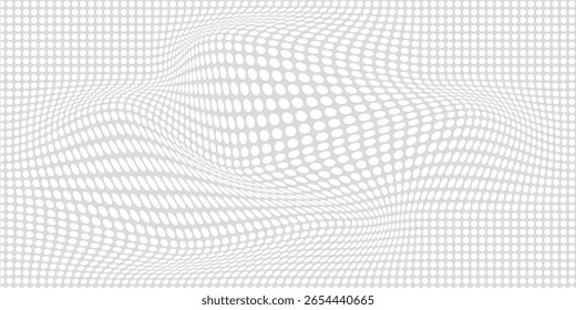 Fondo de textura de tecnología de luz de onda gris blanco. Ilustración de Vector de semitono moderno