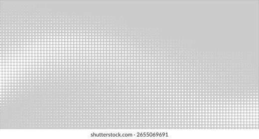 Fundo de textura da tecnologia da luz da onda cinza branca do ponto. Conceito digital de big data abstrato. ilustração vetorial.