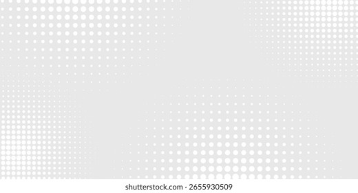 Punkt weiße graue Welle Licht Technologie Textur Hintergrund. Halbtonmoderne