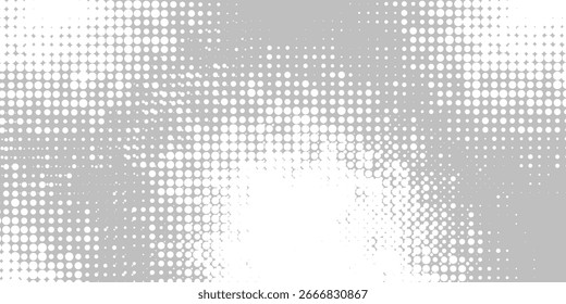 Fundo de textura da tecnologia da luz da onda cinza branca do ponto. Abstrato big data digital halftone moderno grunge artes