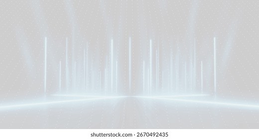 Dot white gray wave light technology texture background. Abstract big data digital concept. Eps10